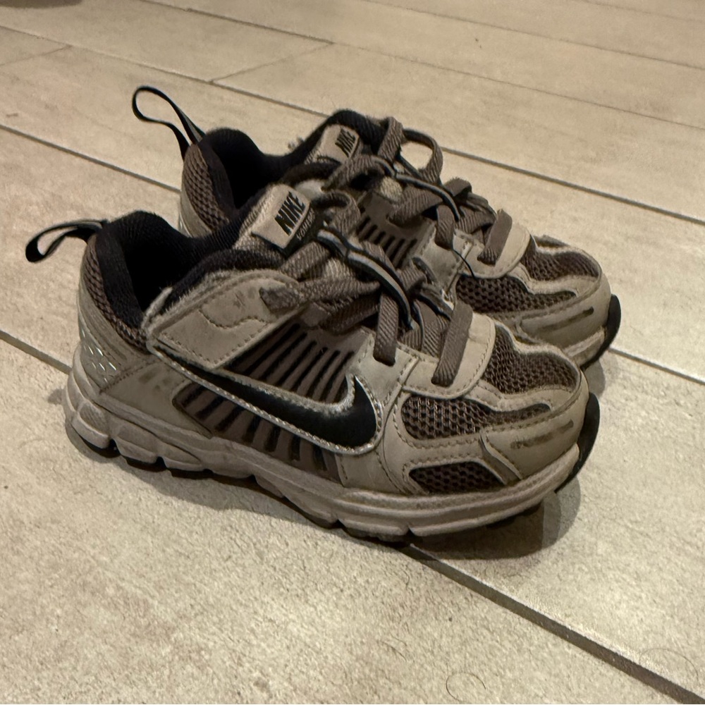 Nike Youth Gray and Black Trail Running Sneakers